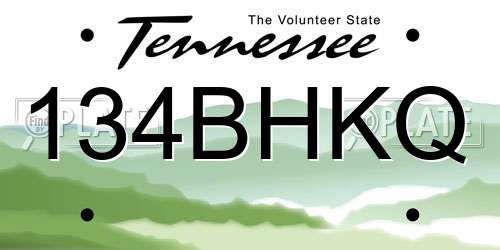 134BHKQ Tennessee License Plate
