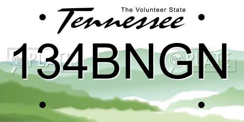 134BNGN Tennessee License Plate