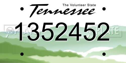 1352452 Tennessee License Plate
