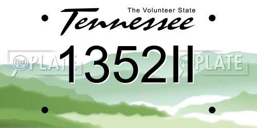 1352II Tennessee License Plate
