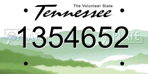 1354652 Tennessee License Plate