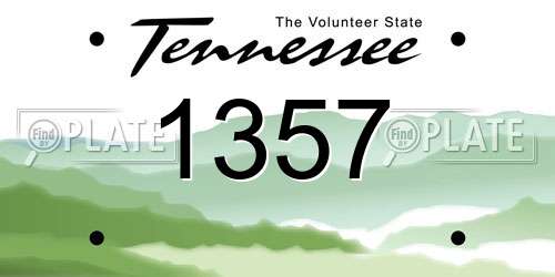 1357 Tennessee License Plate
