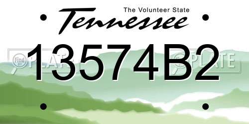 13574B2 Tennessee License Plate
