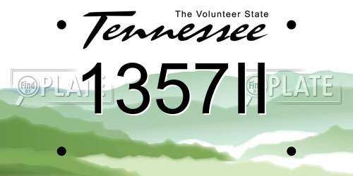 1357II Tennessee License Plate