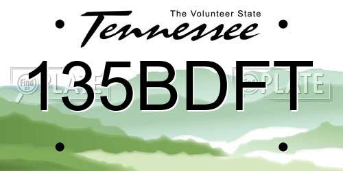 135BDFT Tennessee License Plate