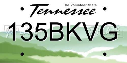 135BKVG Tennessee License Plate
