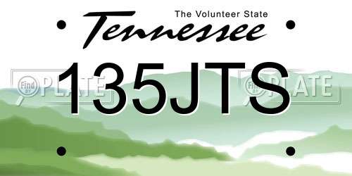 135JTS Tennessee License Plate