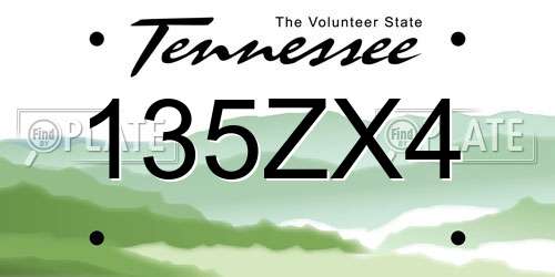 135ZX4 Tennessee License Plate