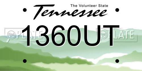 1360UT Tennessee License Plate