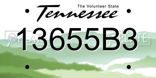 13655B3 Tennessee License Plate