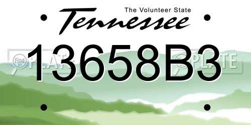 13658B3 Tennessee License Plate