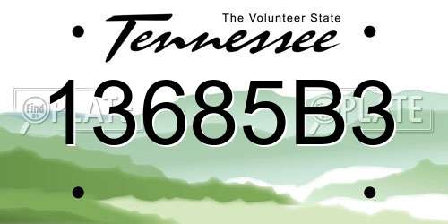 13685B3 Tennessee License Plate