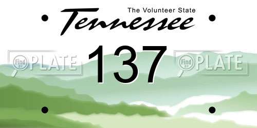 137 Tennessee License Plate