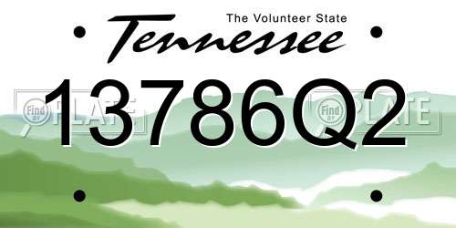 13786Q2 Tennessee License Plate