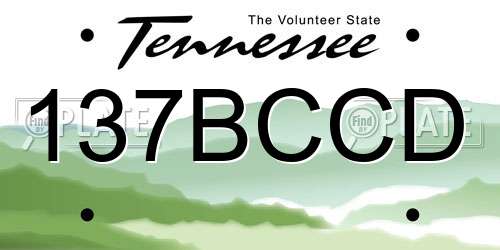 137BCCD Tennessee License Plate