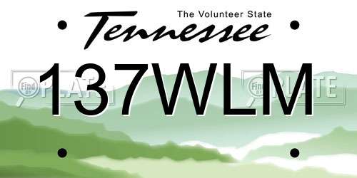 137WLM Tennessee License Plate