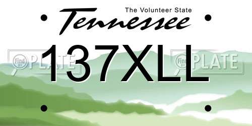 137XLL Tennessee License Plate
