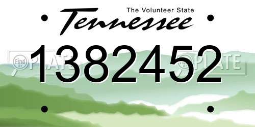 1382452 Tennessee License Plate