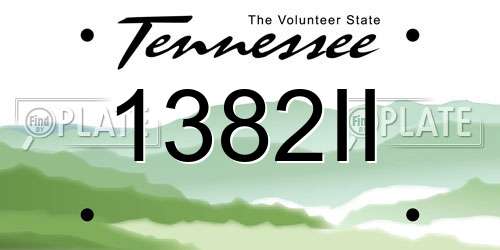 1382II Tennessee License Plate