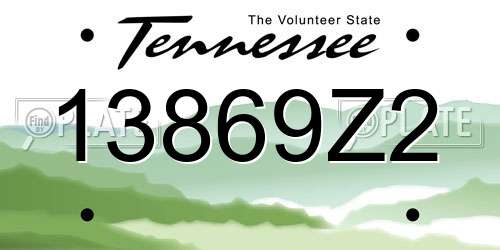 13869Z2 Tennessee License Plate