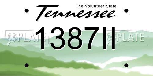 1387II Tennessee License Plate