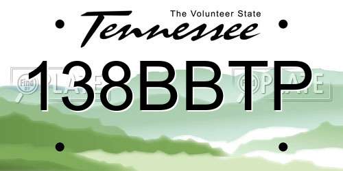 138BBTP Tennessee License Plate