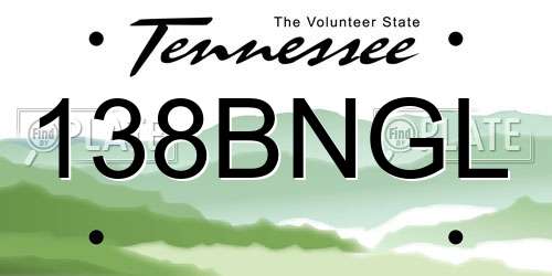 138BNGL Tennessee License Plate