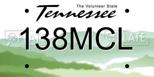 138MCL Tennessee License Plate