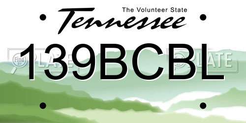 139BCBL Tennessee License Plate