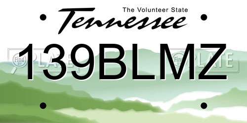 139BLMZ Tennessee License Plate