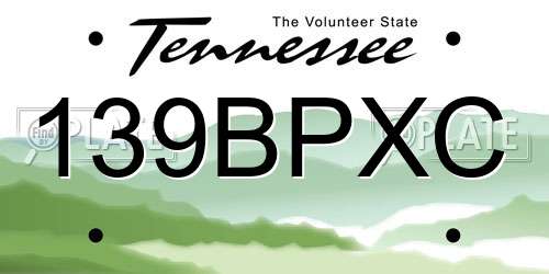 139BPXC Tennessee License Plate