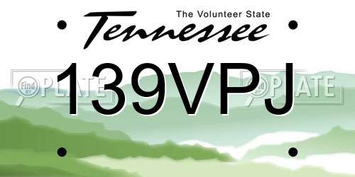 139VPJ Tennessee License Plate