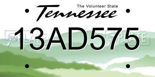 13AD575 Tennessee License Plate