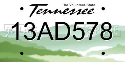 13AD578 Tennessee License Plate