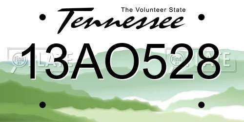 13AO528 Tennessee License Plate