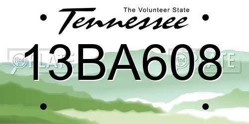 13BA608 Tennessee License Plate