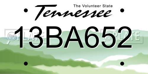 13BA652 Tennessee License Plate