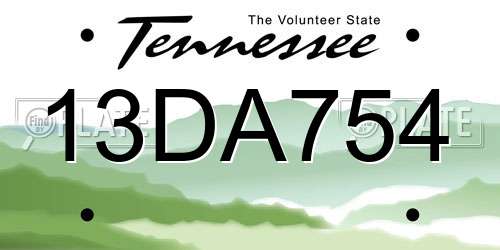 13DA754 Tennessee License Plate