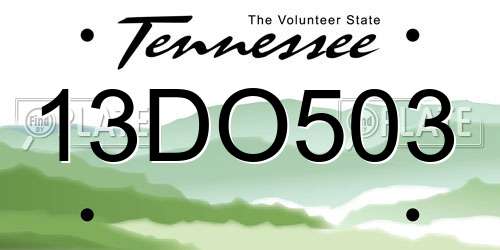 13DO503 Tennessee License Plate