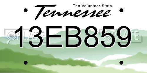 13EB859 Tennessee License Plate