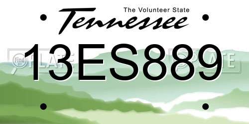13ES889 Tennessee License Plate