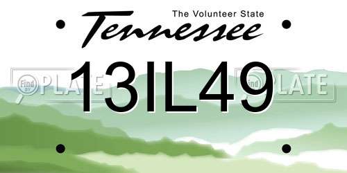 13IL49 Tennessee License Plate