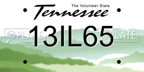 13IL65 Tennessee License Plate