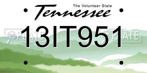 13IT951 Tennessee License Plate