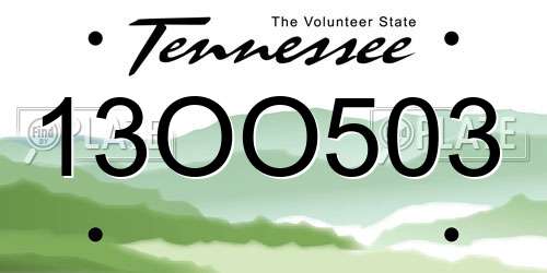 13OO503 Tennessee License Plate