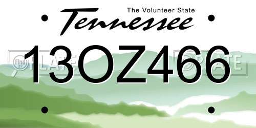 13OZ466 Tennessee License Plate