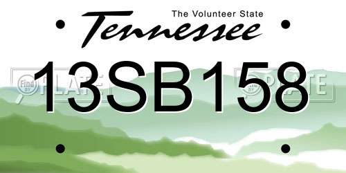 13SB158 Tennessee License Plate