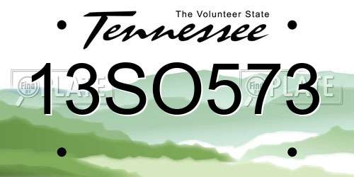 13SO573 Tennessee License Plate