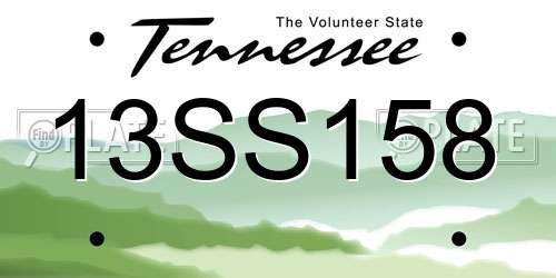 13SS158 Tennessee License Plate
