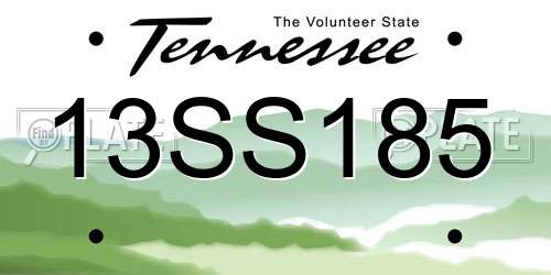 13SS185 Tennessee License Plate